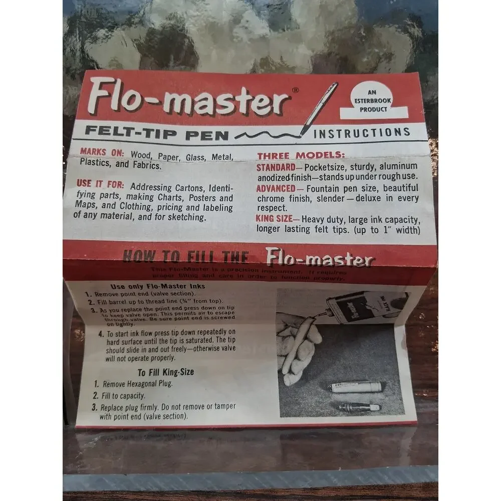 Vintage Flowmaster Felt Tip Pen Valve Control Esterbrook
